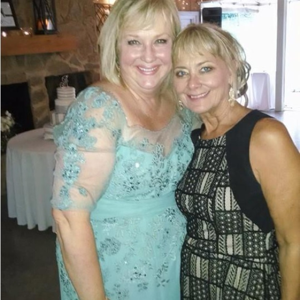 Mother of the Bride formal dress. Montage by Mon Cheri.